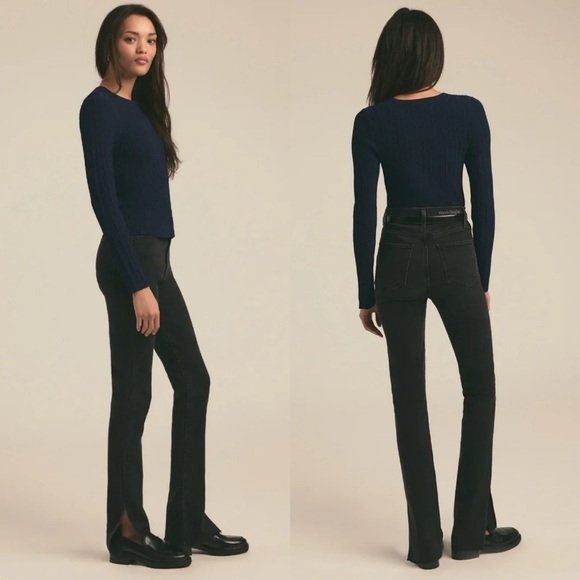 Favorite Daughter- Valentina Tower High Rise Cigarette Jeans Black Boulder 32 - Picture 2 of 11